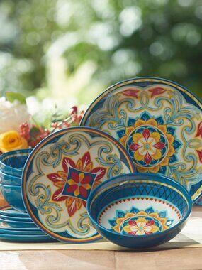 Sonesta 12-Pc. Melamine Dinnerware Set 10022